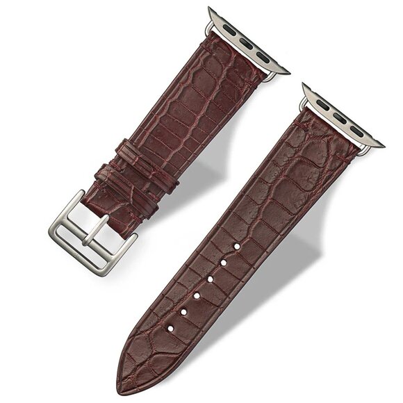 Handcrafted Alligator Leather Strap – Unisex Style - Bordeaux Color main image 5